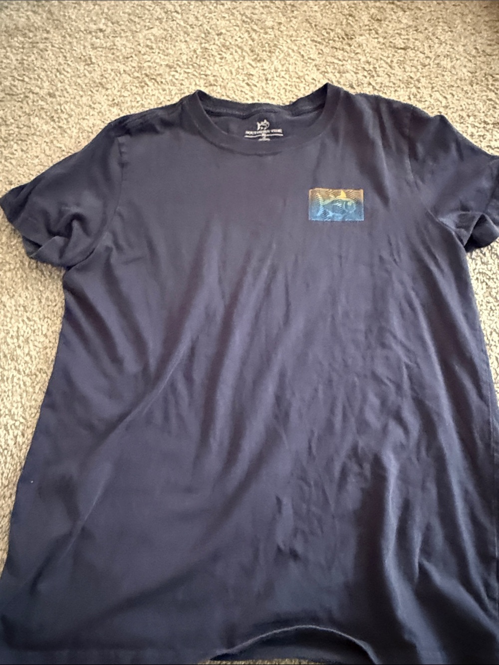 Southern Tide Navy Short-Sleeve Tee with Blue and Gold Chest Graphic